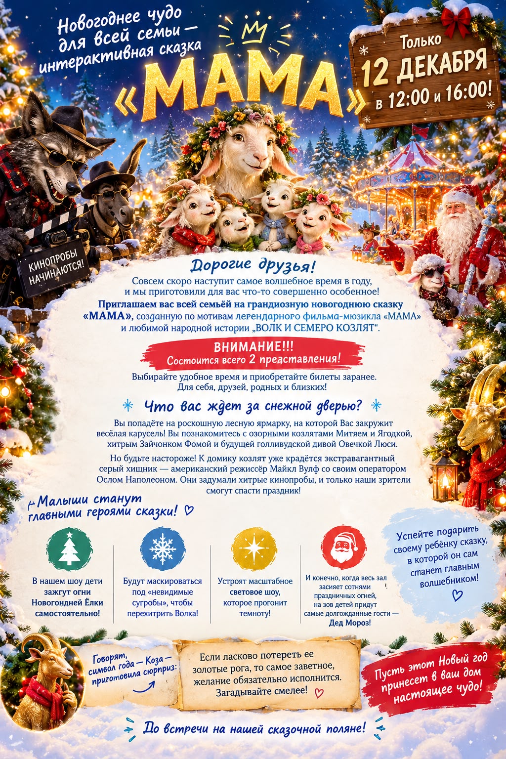 Новогодняя интерактивная сказка МАМА — 12 декабря